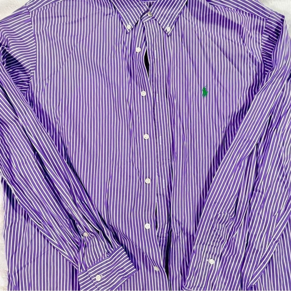Ralph Lauren Purple Striped Button Down Shirt